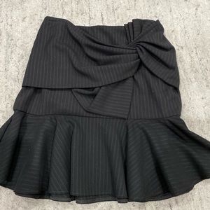 Black pinstripe mini skirt
